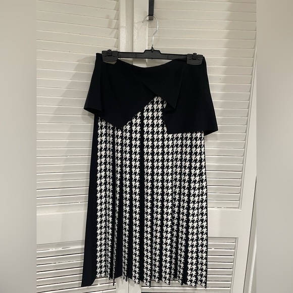 NWT Aleeza Paris Houndstooth Pleated Skater Skirt (read description) - Picture 4 of 13
